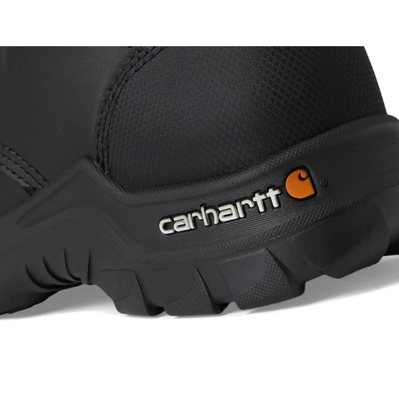Carhartt Black Leather Work Boots with Padded Ankle - Picture 5 of 12